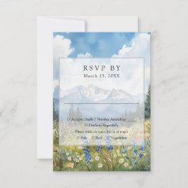 Mountain Wildflower Floral Meadow Wedding OSA Kort