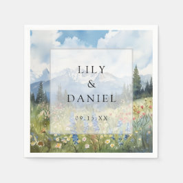 Mountain Wildflower Floral Meadow Wedding Pappersservett