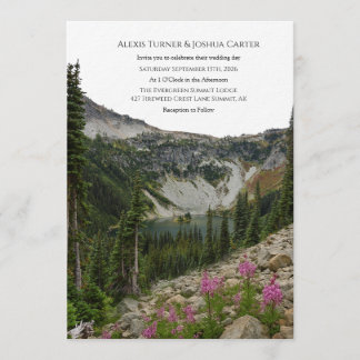 Mountain Wildflower Wedding Invitation Inbjudningar