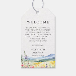 Mountain Wildflowers Meadow Modern Wedding Presentetikett