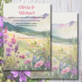 Mountain Wildflowers Wedding Invitation Inbjudningar