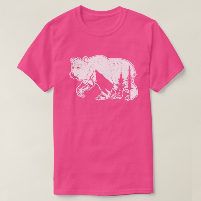 Mountain Wildlife Träd Nature Bear Älskare Animal  T Shirt (Design framsida)
