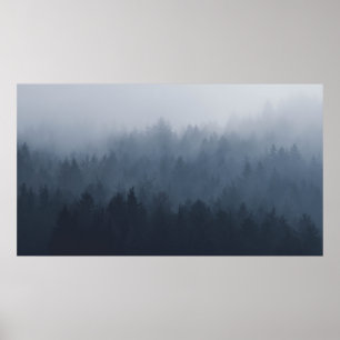 MOUNTAIN WITH SKOEST IN FOG POSTER