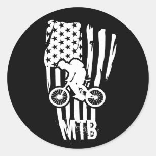Mountainbike amerikansk flagga Mtb patriotisk Runt Klistermärke