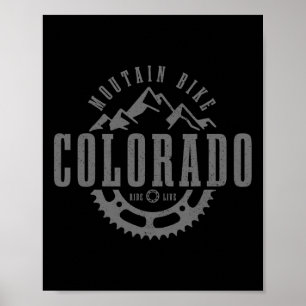 Mountainbike Colorado Mtb Downhill Cykling Vintage Poster