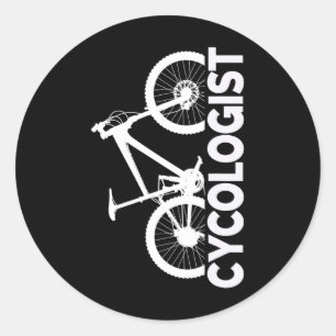 Mountainbike-cyklist vertikal grafisk design runt klistermärke