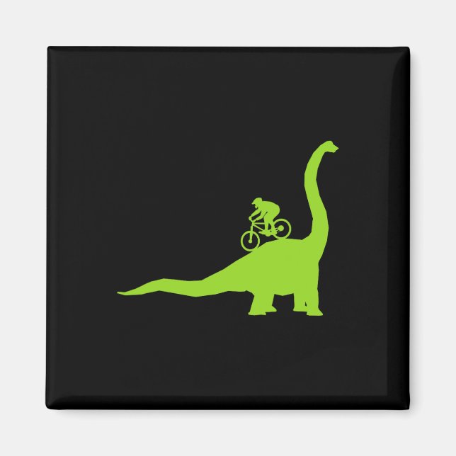 Mountainbike Dinosaur Mtb Cyklist Cyklist  Magnet (Framsidan)