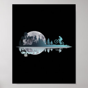 Mountainbike Downhill Cykling Cyklist Poster