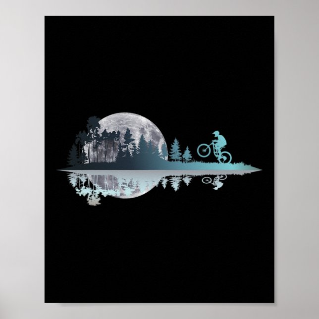 Mountainbike Downhill Cykling Cyklist  Poster (Framsidan)
