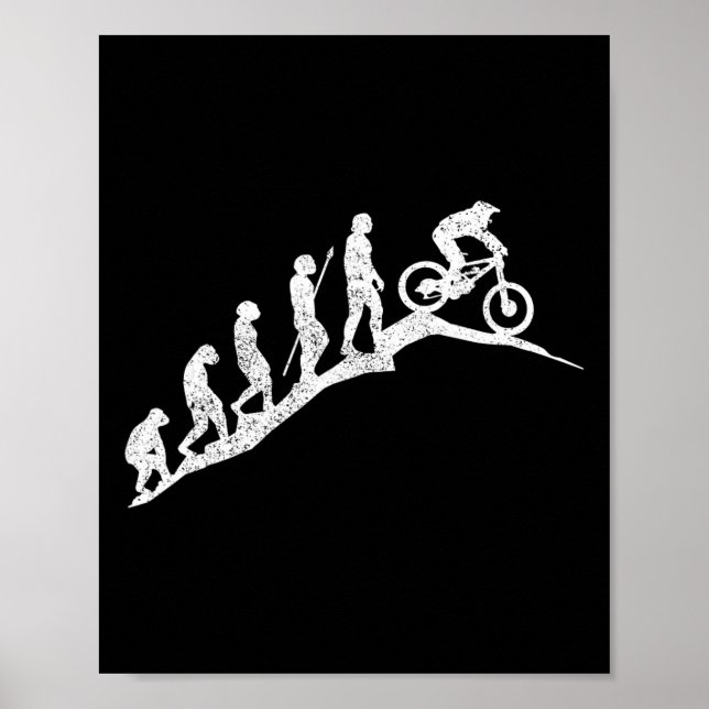 Mountainbike Downhill Evolution Mtb Cykling Roligt Poster (Framsidan)