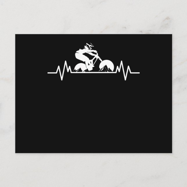 Mountainbike Downhill Heartbeat Kul Cykelpresent Vykort (Framsida)