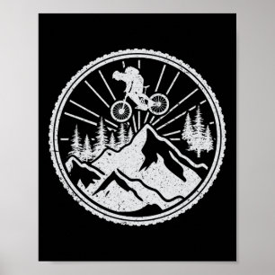 Mountainbike Extremlutforsling Mtb Hopp Skog R Poster