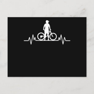 Mountainbike Hjärtbeat Mountainbike Cykling Presen Vykort