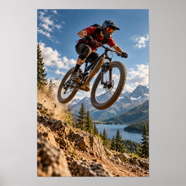 Mountainbike-hopp Väggkonst – Alpine Freeride MTB  (Framsidan)