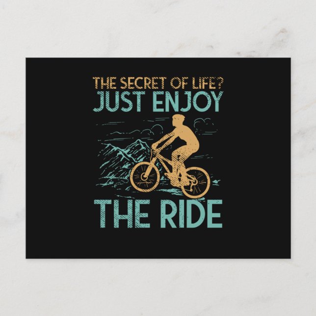 Mountainbike mountainbiker vykort (Framsida)