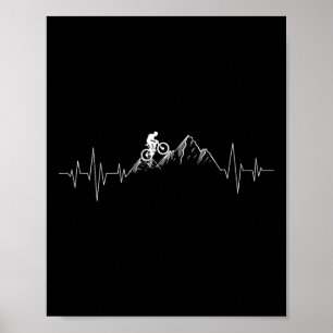 Mountainbike - Mtb-älskande cyklist cyklar Downhi Poster