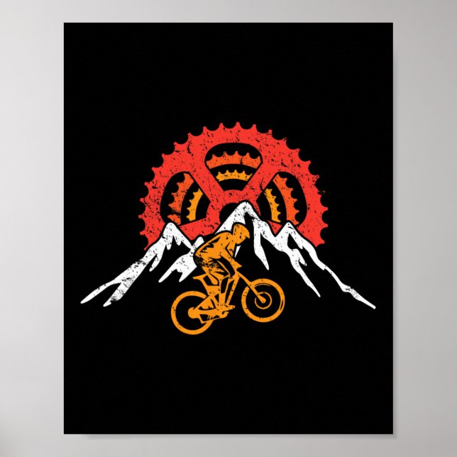 Mountainbike Mtb Cykling  Poster (Framsidan)