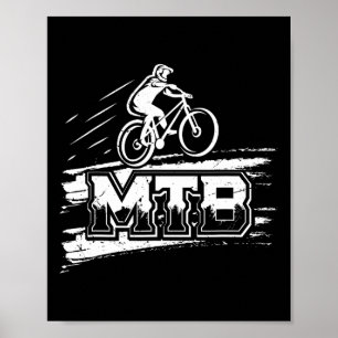 Mountainbike Pappa Mountainbike Roligt Cykling Poster