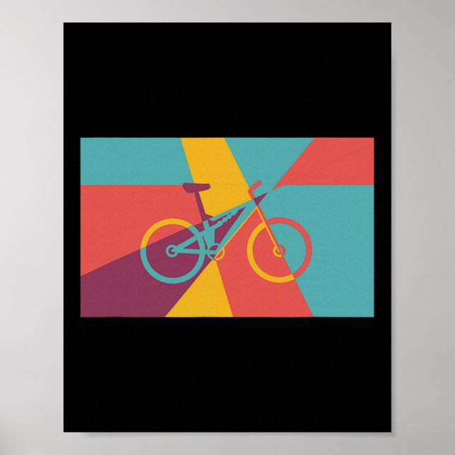 Mountainbike Pop Art Effekt Mtb Fully  Poster (Framsidan)