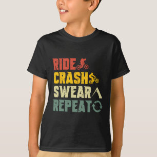 Mountainbike rolig åktur krasch svär upprepa Humo T Shirt