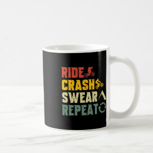 Mountainbike rolig åktur krasch svär upprepa humor kaffemugg