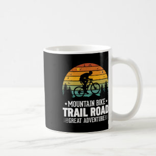 Mountainbike, stigväg, stor äventyr, cykling kaffemugg