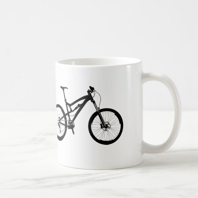Mountainbike - svart på vit kaffemugg (Höger)