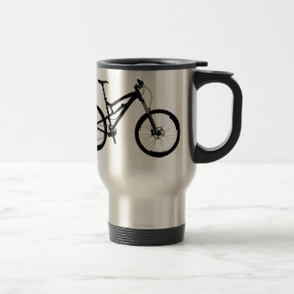 Mountainbike - svart på vit resemugg