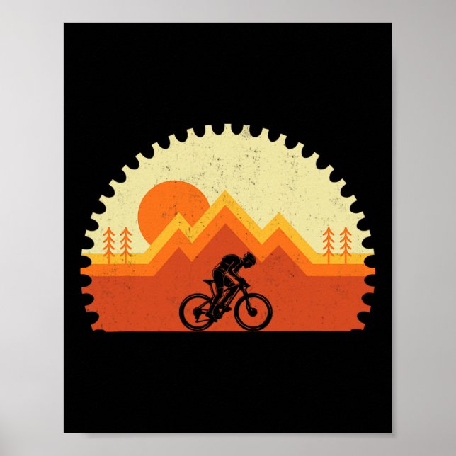 Mountainbike - Utrustning Mtb Cyklist Cyklist Tr Poster (Framsidan)