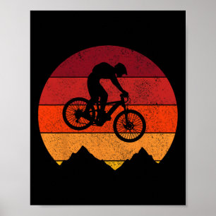 Mountainbike Vintage Retro Mtb Downhill Cykling Bi Poster