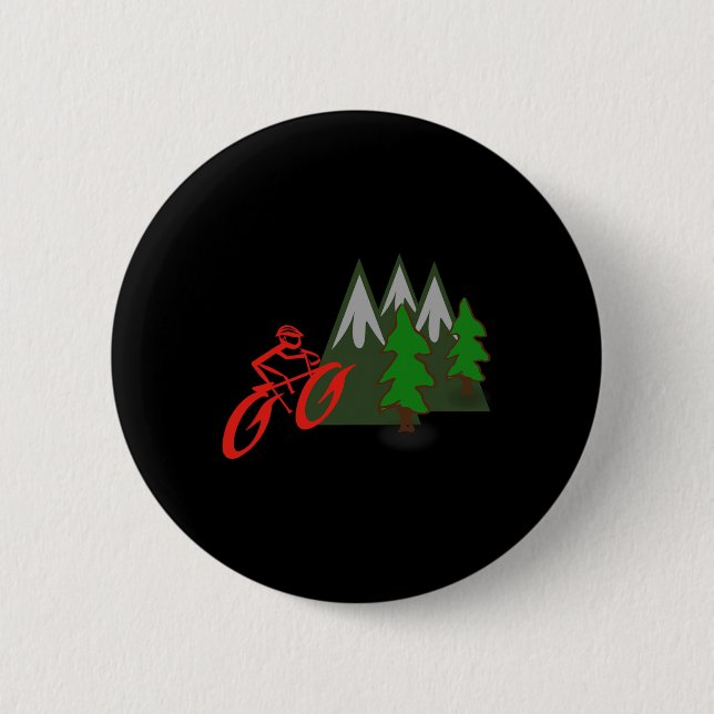 Mountainbikeåkare i klättringsscen knapp (Framsida)