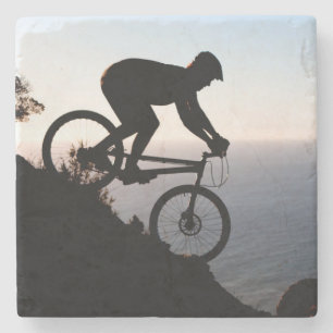 Mountainbikeåkare. Lions Head, Cape Town Underlägg Sten