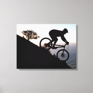 Mountainbikeåkare. Lions Head, Kapstaden Canvastryck