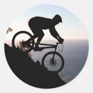 Mountainbikeåkare. Lions Head, Kapstaden Runt Klistermärke