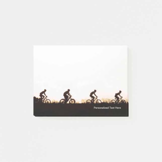 Mountainbikeåkare tar sig över dammen post-it block (Framsida)