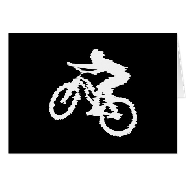 Mountainbikeåkning i hög fart hälsningskort (Framsidan Horizontal)