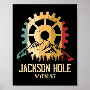 Mountainbikeåkning Jackson Hole Wyoming Poster