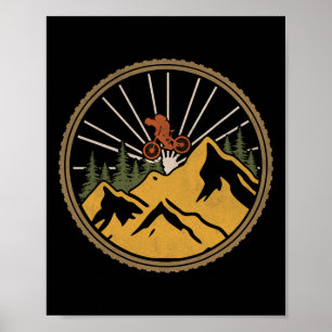 Mountainbikeäventyrsled Mtb Cyklist Retro Poster
