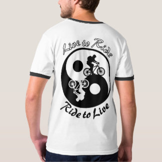 Mountainbiket Yin Yan bor för att rida tshirten Tee