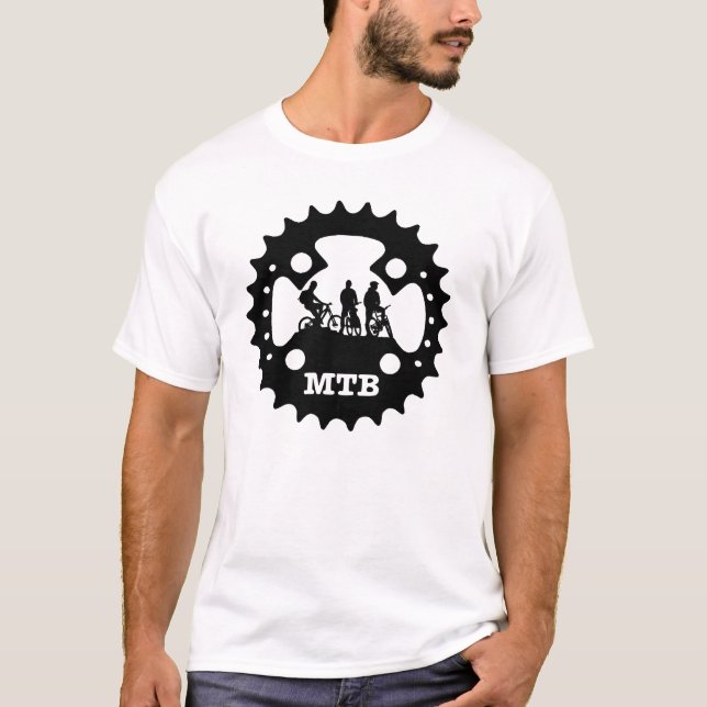 Mountainbiking (Biker, Kurbel) MTB T-Shirt (Framsida)