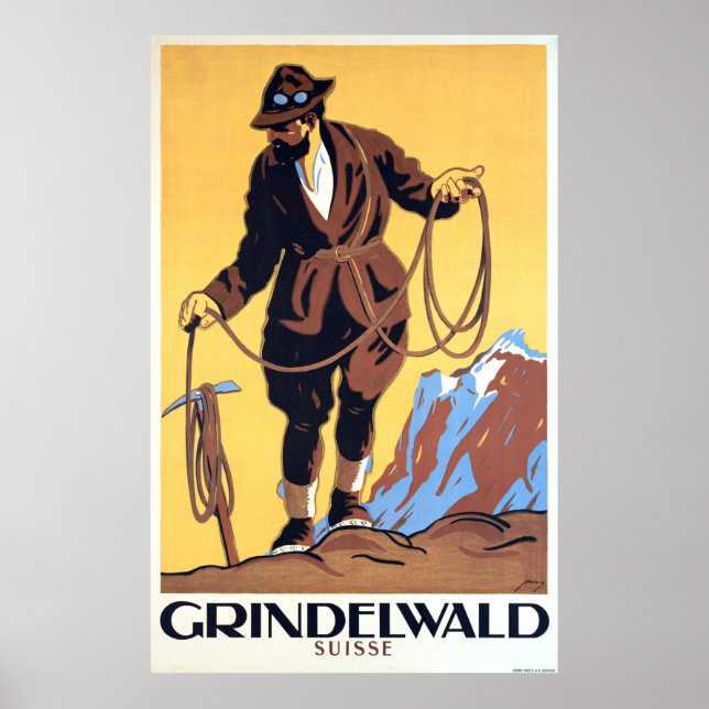 Mountaineer i Grindelwald, Schweiz Poster (Framsidan)