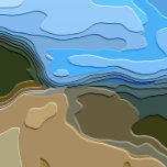 MOUNTAINER<br><div class="desc">En ljus,  färgstark abstrakt utformning av ett bergsperspektiv,  med blå himmel,  sten och träd.</div>