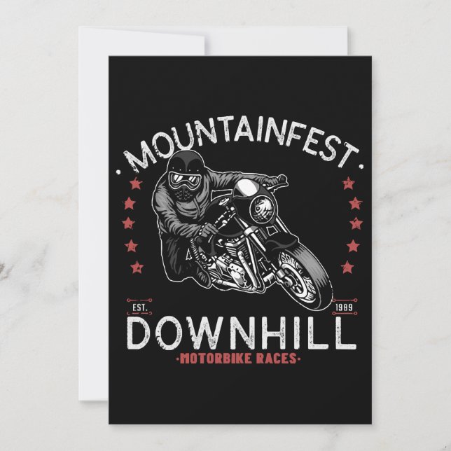 Mountainfest Backhill Motorcykel Tävling Grafisk M Inbjudningar (Framsida)