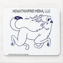 MountainFire Media Logotyp Design på en Musmatta