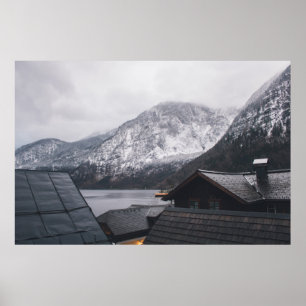 MOUNTAINOMRÅDET snö NÄRA VATTEN Poster