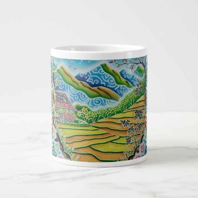 Mountainous Batik Lanscape Jumbo Mugg (Framsidan)