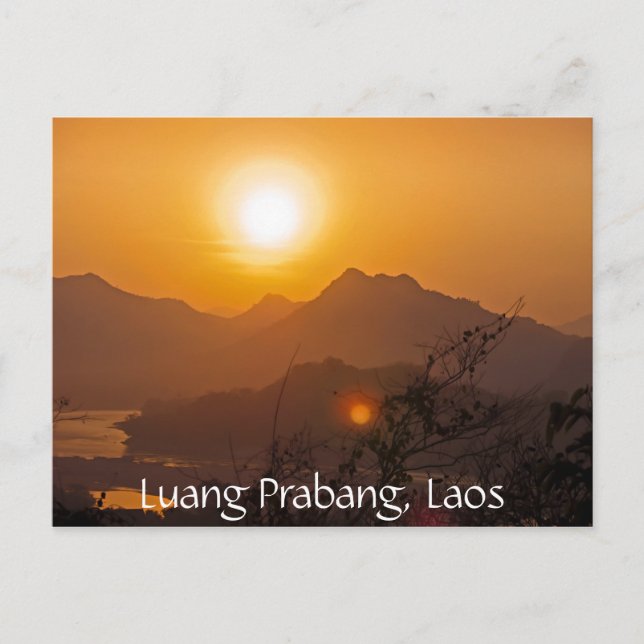 Mountainous Laos Sunset Vykort (Framsida)