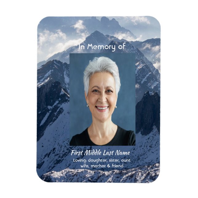  Mountains Alpine Memorial Keepsake Magnet (Vertikal)