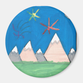 Mountains and Fireworks Magnet