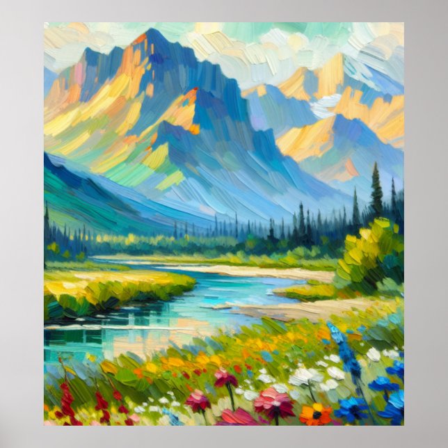 Mountains and Flowers Poster (Framsidan)